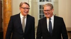 Key messages between Mandelson and ministers so far